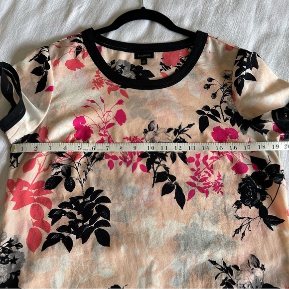 Talbots Womens AOP Floral Cut Out Short Sleeve Pullover Top Size S Career - Picture 7 of 9
